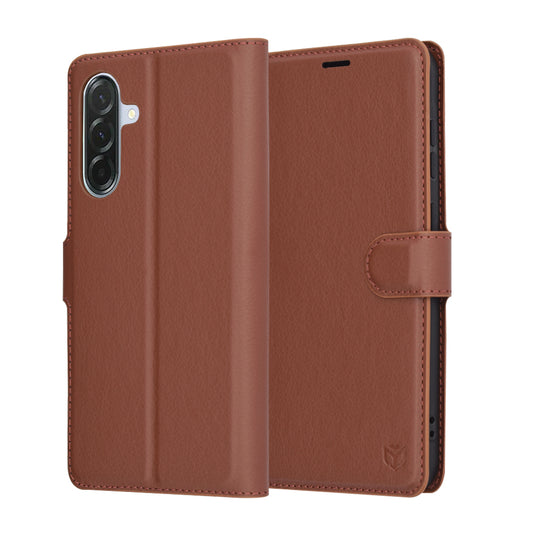 Custodia per Samsung Galaxy A56 A566, Techsuit, Leather Folio, Marrone