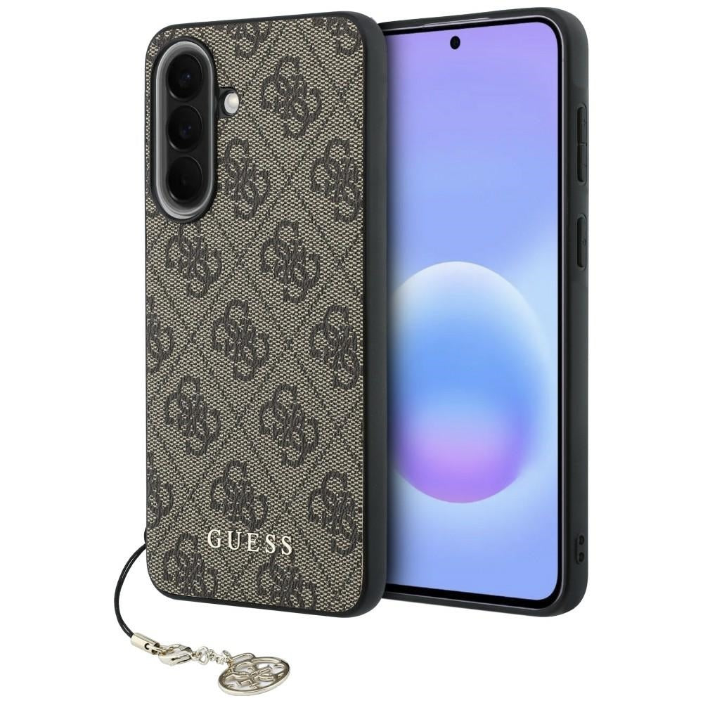 Custodia per Samsung Galaxy A57 5G, Guess, 4G Classic Logo Charm, Marrone