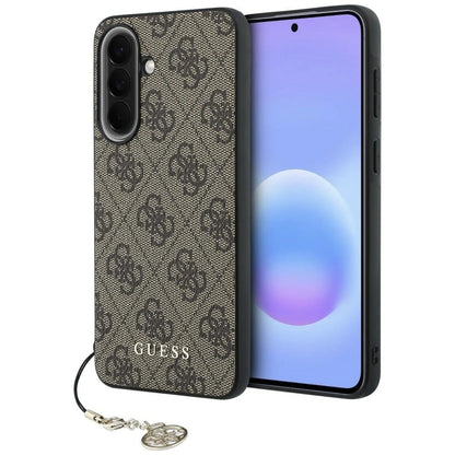 Custodia per Samsung Galaxy A57 5G, Guess, 4G Classic Logo Charm, Marrone