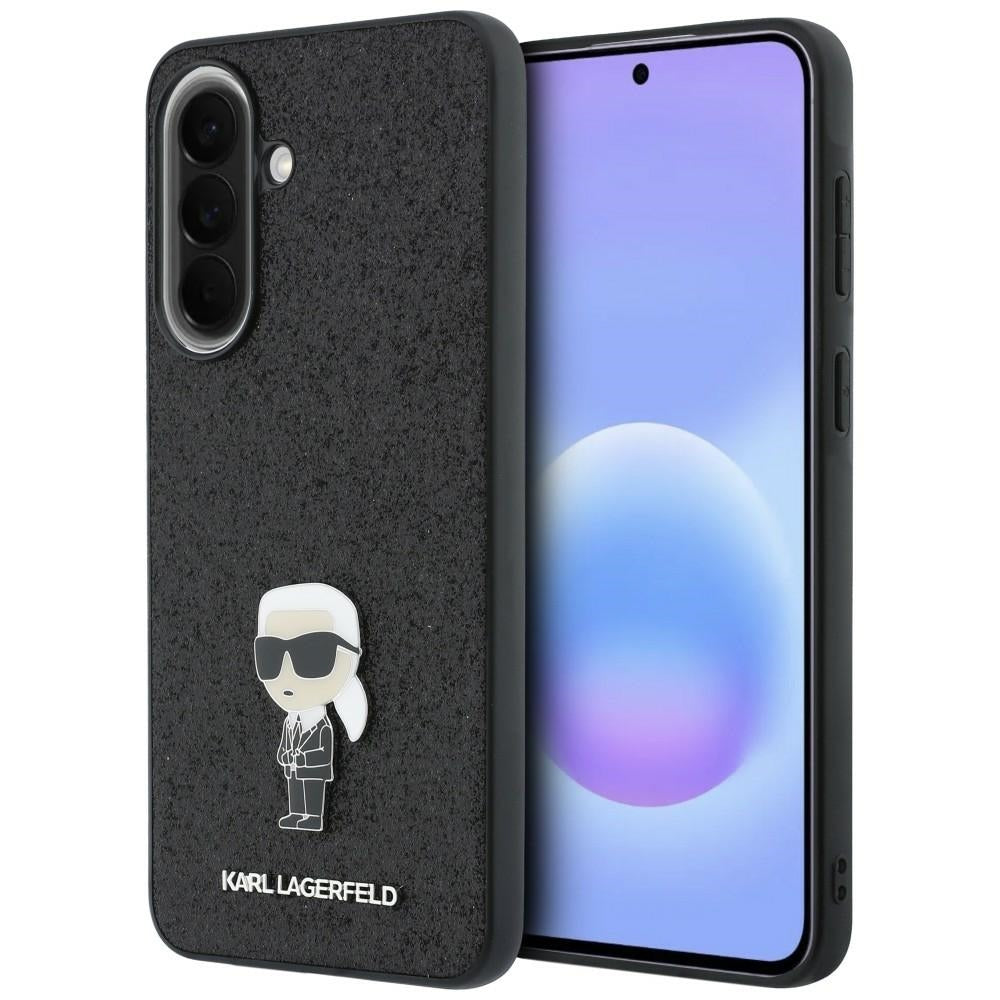 Custodia per Samsung Galaxy A57 5G, Karl Lagerfeld, Glitter Fixed Ikonik Karl, Nera