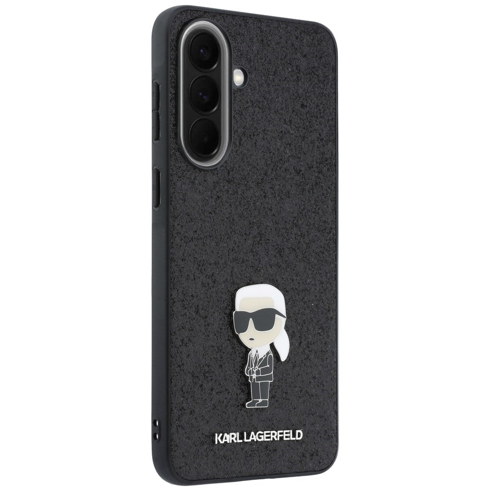 Custodia per Samsung Galaxy A57 5G, Karl Lagerfeld, Glitter Fixed Ikonik Karl, Nera