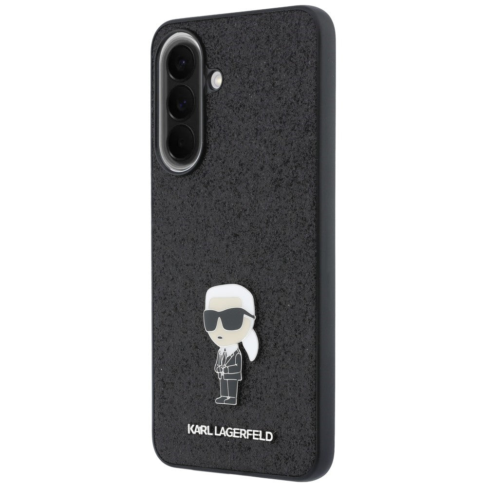 Custodia per Samsung Galaxy A57 5G, Karl Lagerfeld, Glitter Fixed Ikonik Karl, Nera