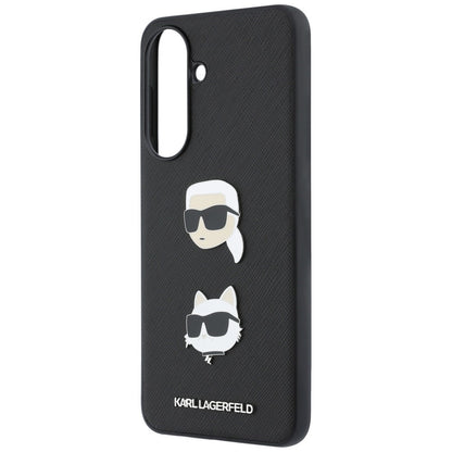 Custodia per Samsung Galaxy A57 5G, Karl Lagerfeld, Spille con teste di Karl e Choupette e logo, Nera