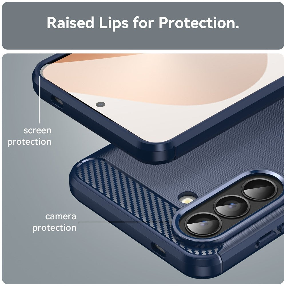 Custodia per Samsung Galaxy A57 5G, Techsuit, Carbonio, Blu