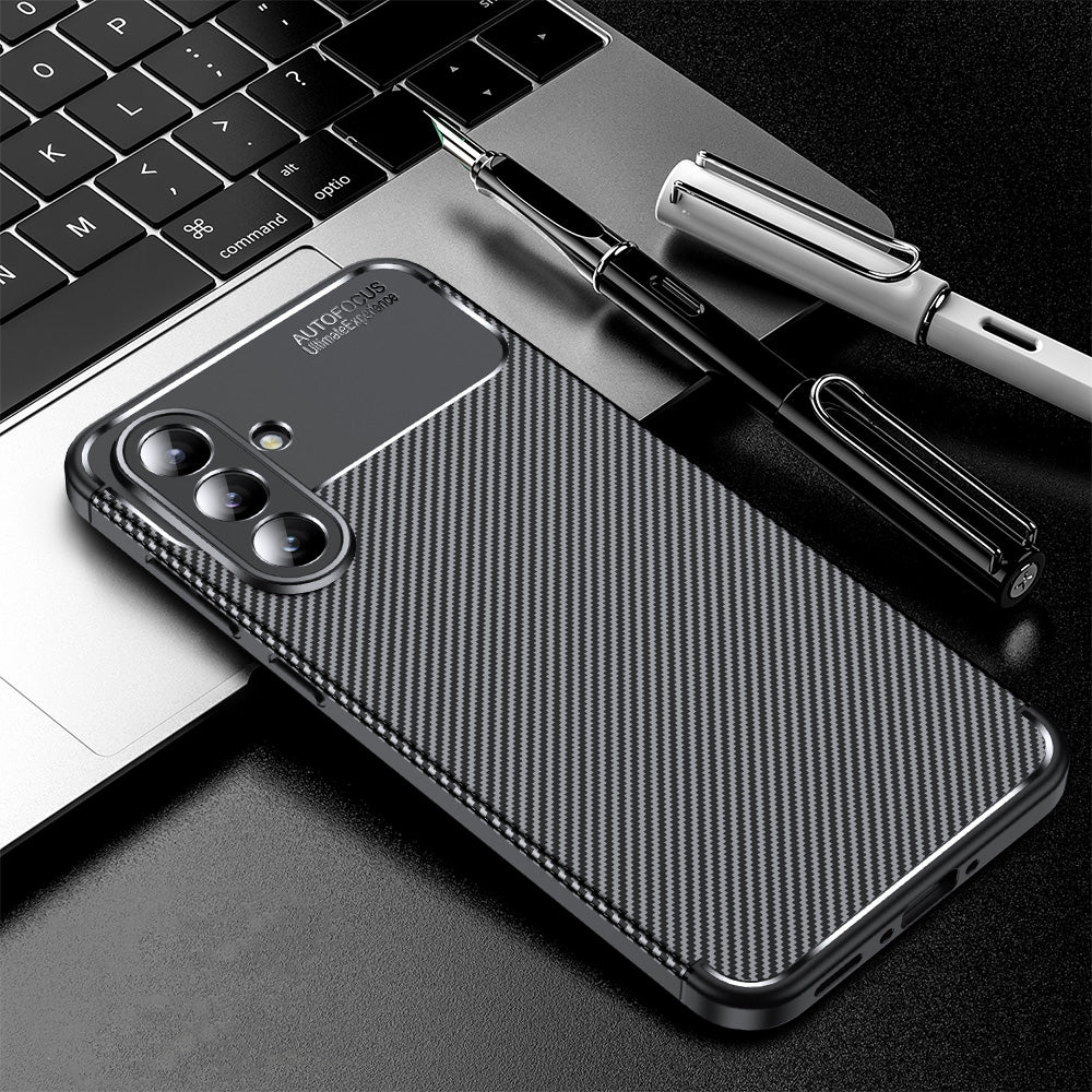 Custodia per Samsung Galaxy A57 5G, Techsuit, CarbonFiber, Nera