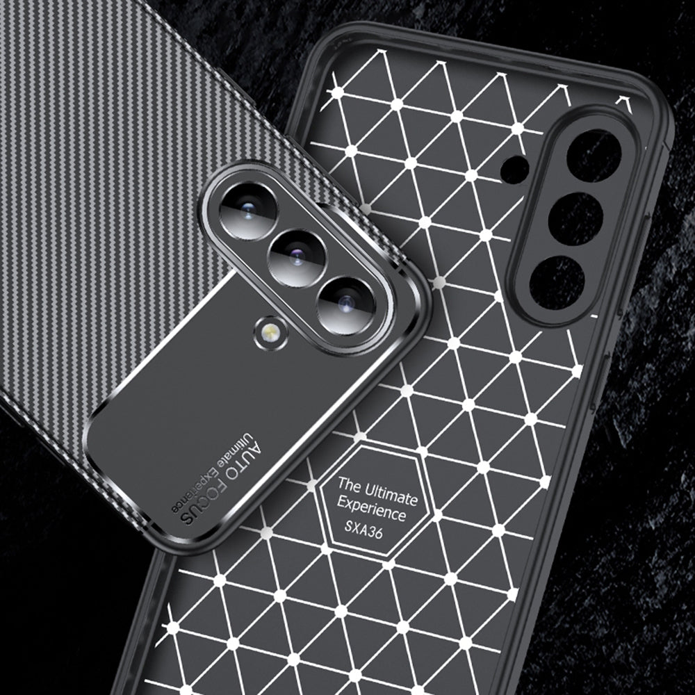 Custodia per Samsung Galaxy A57 5G, Techsuit, CarbonFiber, Nera