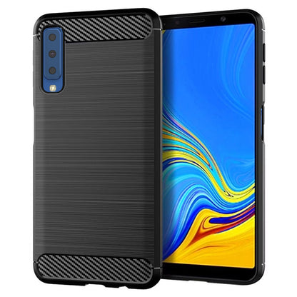 Custodia per Samsung Galaxy A7 (2018) A750, Techsuit, Carbonio, Nera