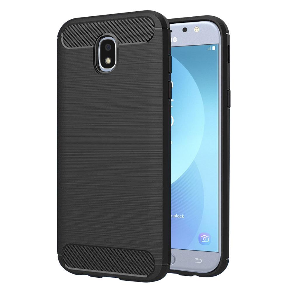 Custodia per Samsung Galaxy J5 (2017) J530, Techsuit, Carbonio, Nera