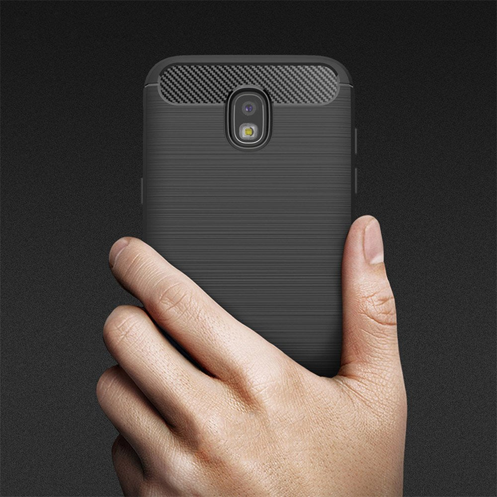 Custodia per Samsung Galaxy J5 (2017) J530, Techsuit, Carbonio, Nera