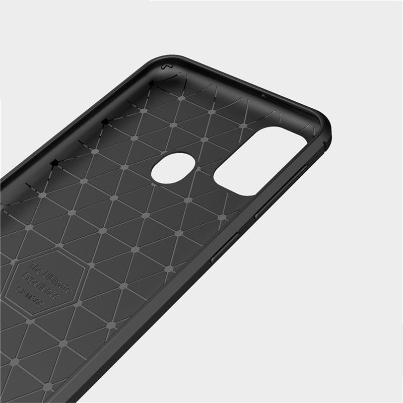Custodia per Samsung Galaxy M21 M215 / M30s M307, Techsuit, Carbonio, Nera