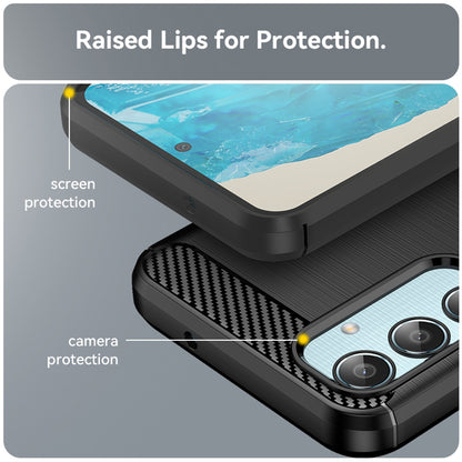 Custodia per Samsung Galaxy M35, Techsuit, Carbonio, Nera