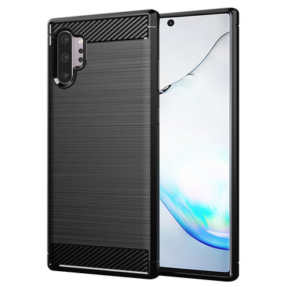 Custodia per Samsung Galaxy Note 10+ 5G N976 / Note 10+ N975, Techsuit, Carbonio, Nera