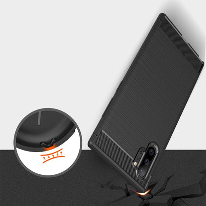 Custodia per Samsung Galaxy Note 10+ 5G N976 / Note 10+ N975, Techsuit, Carbonio, Nera