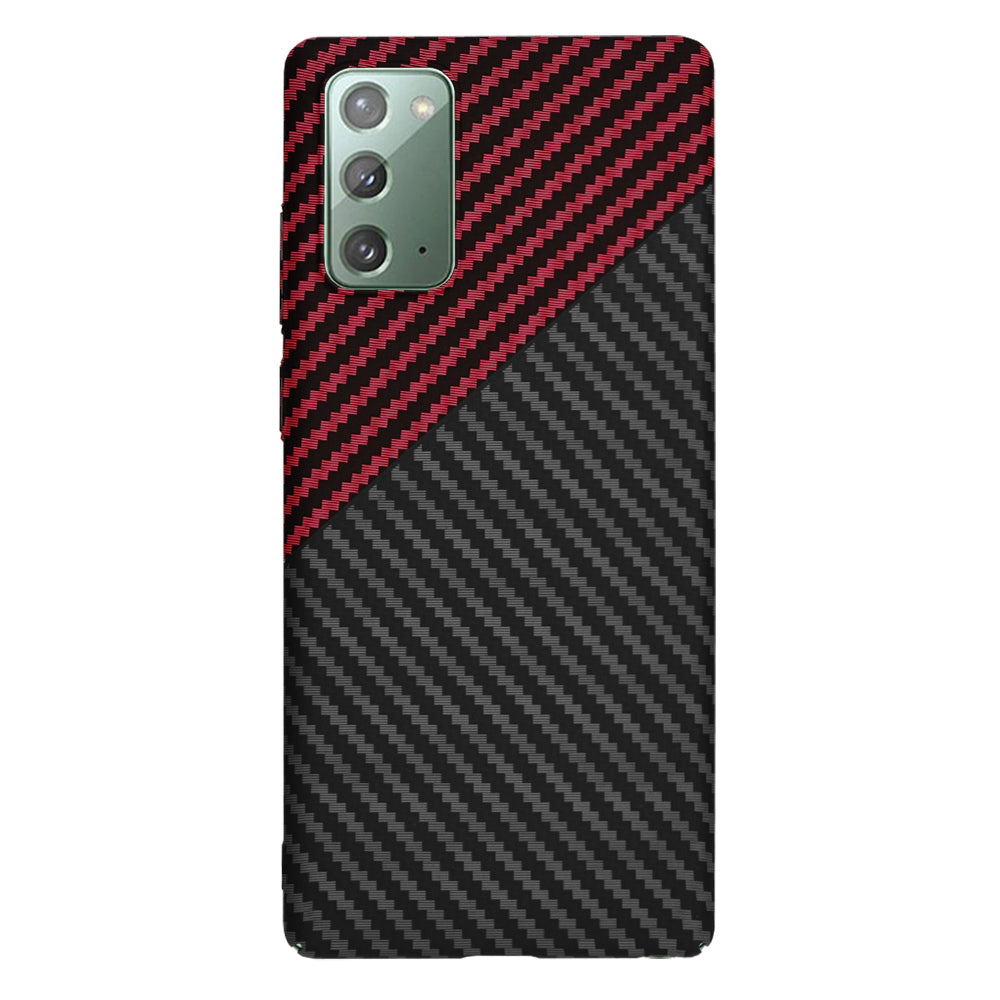 Custodia per Samsung Galaxy Note 20 5G N981 / Note 20 N980, Techsuit, Carbonite FiberShell, Nero Rosso