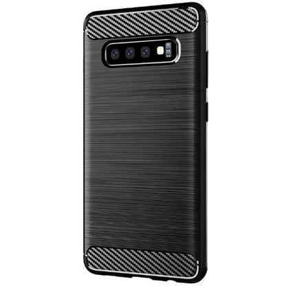 Custodia per Samsung Galaxy S10 G973, Techsuit, Carbonio, Nera