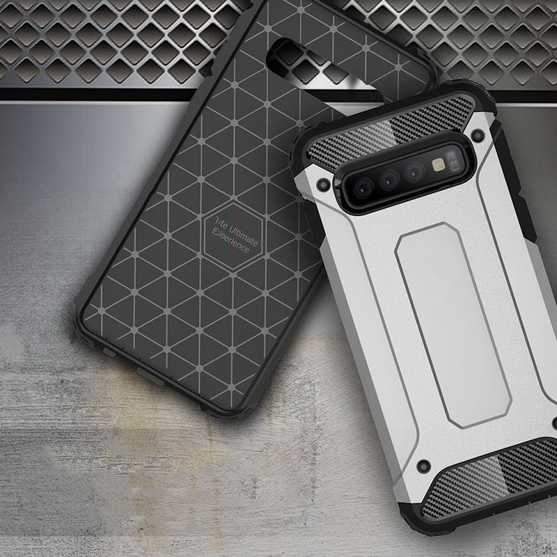 Custodia per Samsung Galaxy S10+ G975, Techsuit, Hybrid Armor, Nera