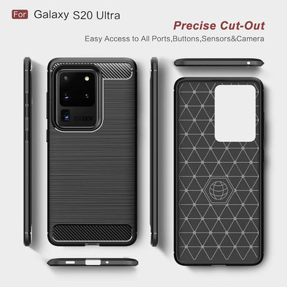 Custodia per Samsung Galaxy S20 Ultra 5G G988 / S20 Ultra G988, Techsuit, Carbonio, Nera