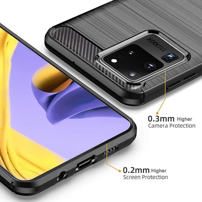 Custodia per Samsung Galaxy S20 Ultra 5G G988 / S20 Ultra G988, Techsuit, Carbonio, Nera