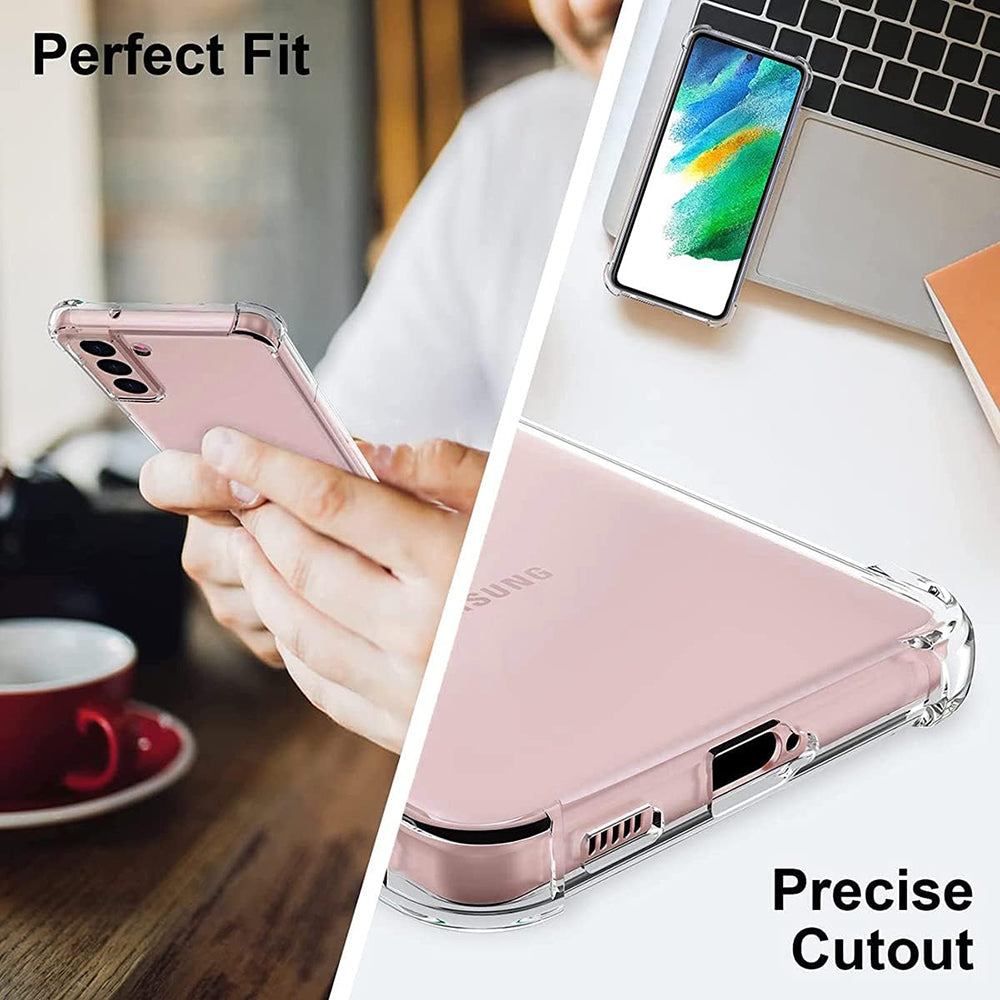 Custodia per Samsung Galaxy S21 5G G991, Techsuit, Shockproof Clear, Trasparente