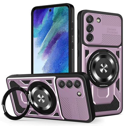 Custodia per Samsung Galaxy S21 FE 5G G990, Techsuit, RuggedCam, Viola