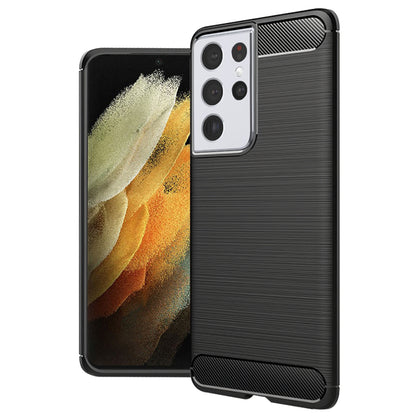 Custodia per Samsung Galaxy S21 Ultra 5G G998, Techsuit, CarbonFiber, Nera