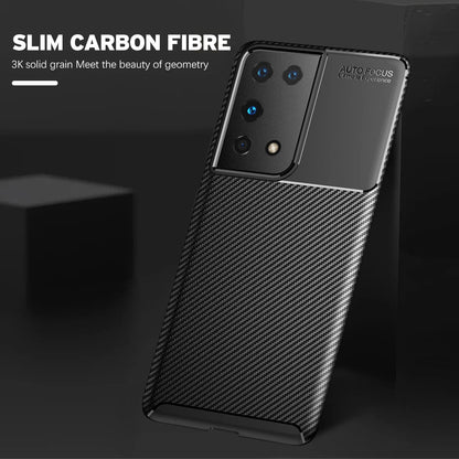Custodia per Samsung Galaxy S21 Ultra 5G G998, Techsuit, CarbonFiber, Nera