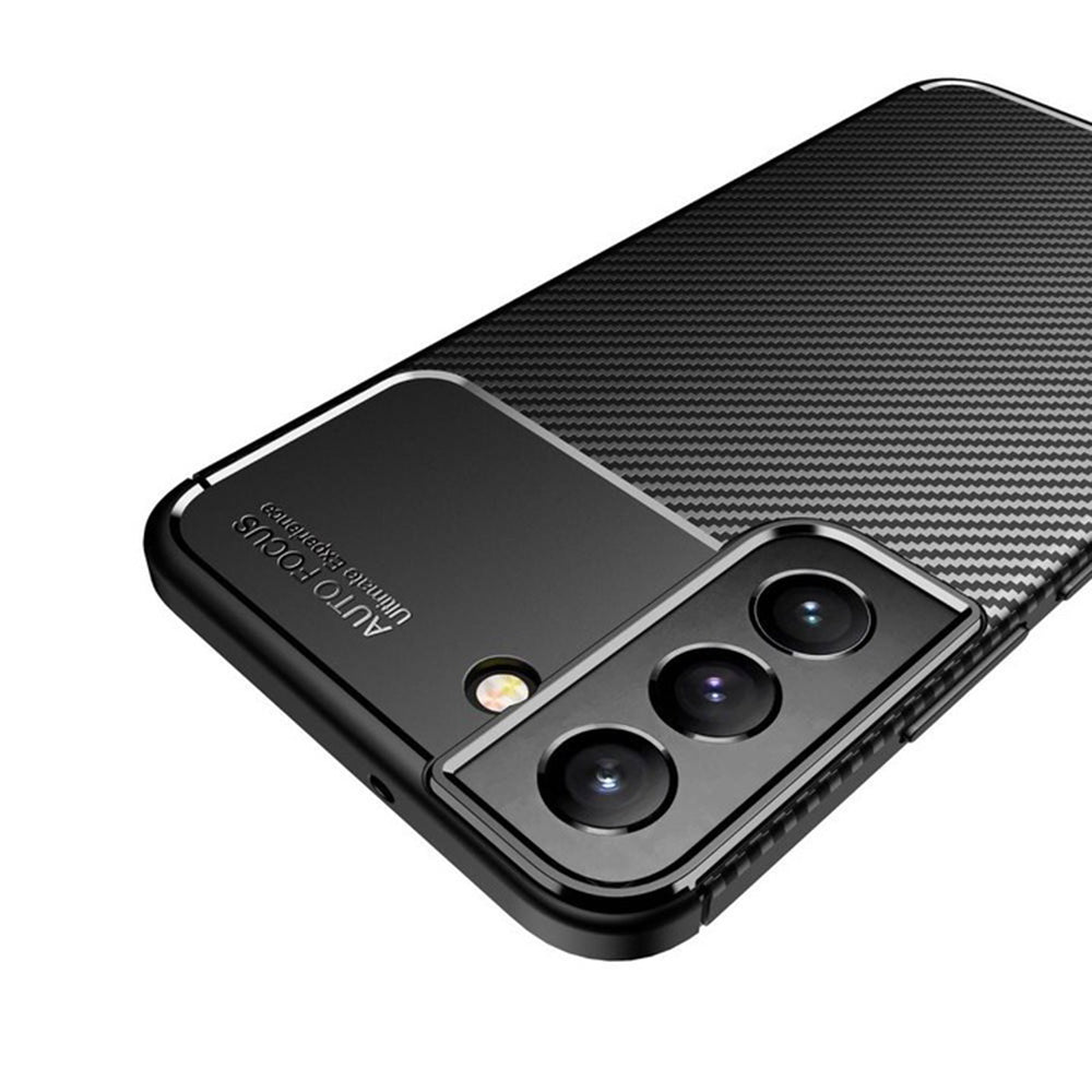 Custodia per Samsung Galaxy S22 5G S901, Techsuit, CarbonFiber, Nera