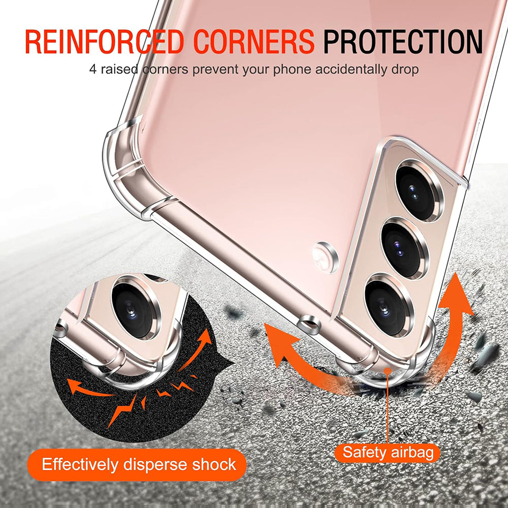 Custodia per Samsung Galaxy S22 5G S901, Techsuit, Shockproof Clear, Trasparente