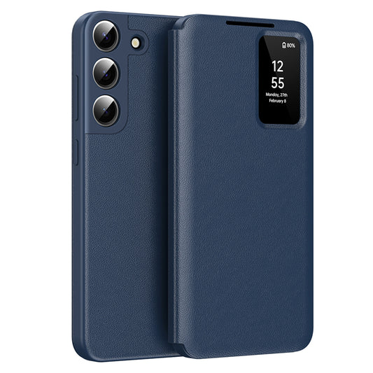 Custodia per Samsung Galaxy S22 5G S901, Techsuit, SmartView, Blu
