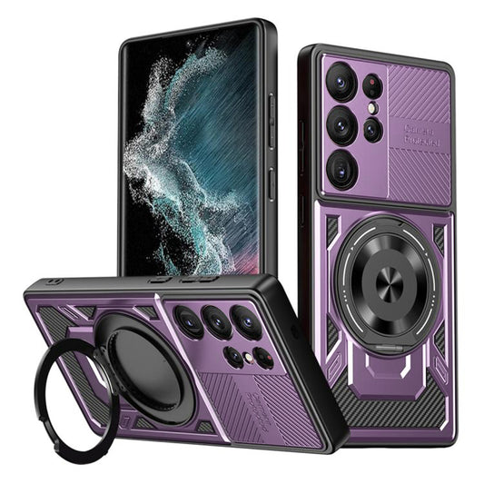 Custodia per Samsung Galaxy S22 Ultra 5G S908, Techsuit, RuggedCam, Viola