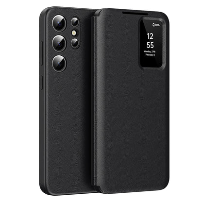 Custodia per Samsung Galaxy S22 Ultra 5G S908, Techsuit, SmartView, Nera