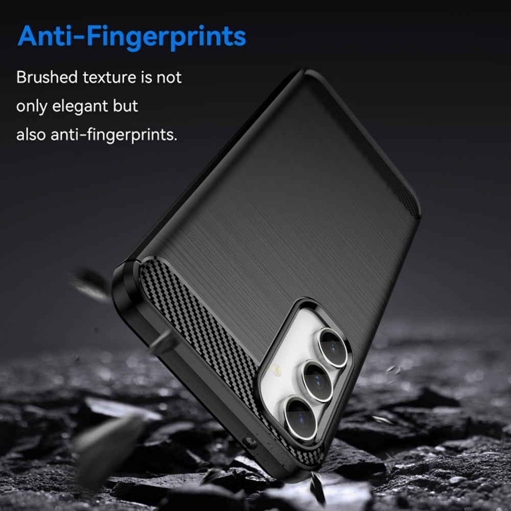 Custodia per Samsung Galaxy S23 FE S711, Techsuit, Carbonio, Nera