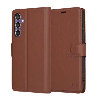 Case for Samsung Galaxy S23 FE S711, Techsuit, Leather Folio, Brown
