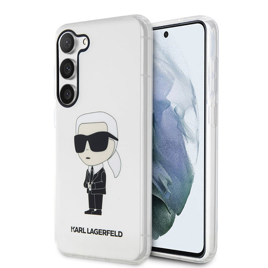 Custodia per Samsung Galaxy S23+ S916, Karl Lagerfeld, Ikonik Karl, Trasparente