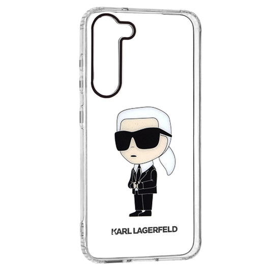 Custodia per Samsung Galaxy S23+ S916, Karl Lagerfeld, Ikonik Karl, Trasparente