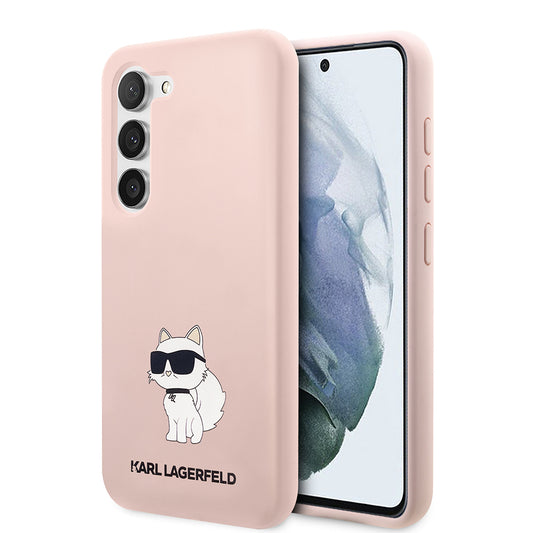 Custodia per Samsung Galaxy S23+ S916, Karl Lagerfeld, Silicone Choupette, Rosa