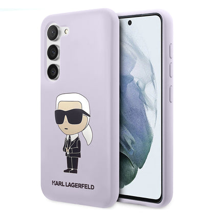 Custodia per Samsung Galaxy S23+ S916, Karl Lagerfeld, Silicone Ikonik Karl, Viola