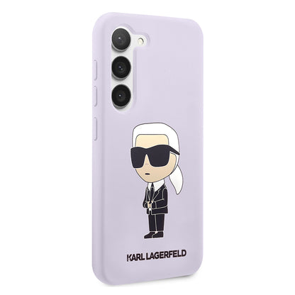 Custodia per Samsung Galaxy S23+ S916, Karl Lagerfeld, Silicone Ikonik Karl, Viola
