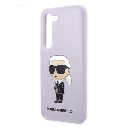 Custodia per Samsung Galaxy S23+ S916, Karl Lagerfeld, Silicone Ikonik Karl, Viola