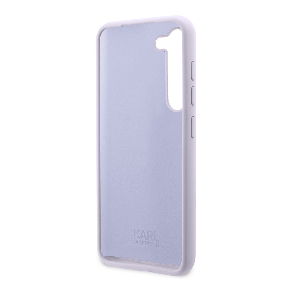 Custodia per Samsung Galaxy S23+ S916, Karl Lagerfeld, Silicone Ikonik Karl, Viola