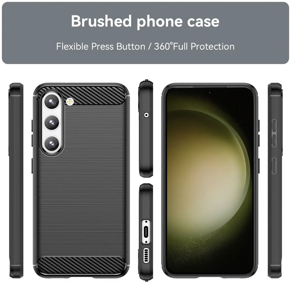Custodia per Samsung Galaxy S23+ S916, Techsuit, Carbonio, Nera