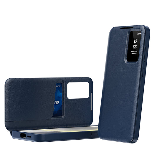 Custodia per Samsung Galaxy S23+ S916, Techsuit, SmartView, Blu