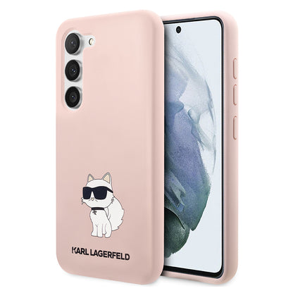 Custodia per Samsung Galaxy S23 S911, Karl Lagerfeld, Silicone Choupette, Rosa