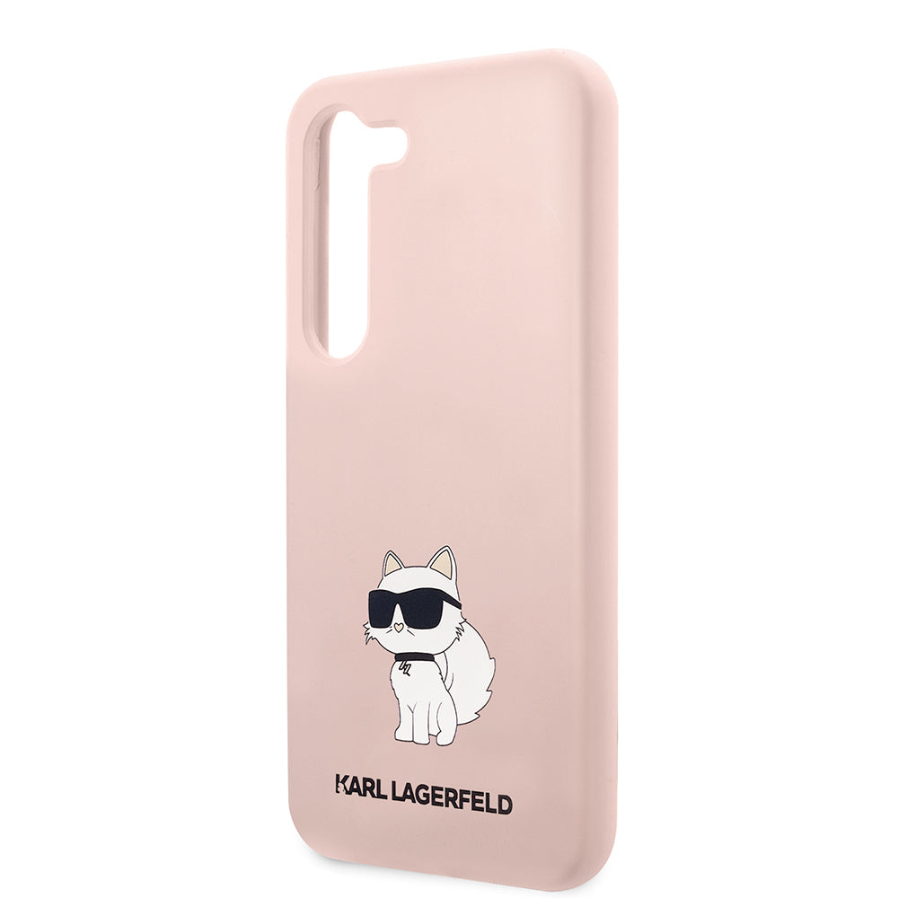 Custodia per Samsung Galaxy S23 S911, Karl Lagerfeld, Silicone Choupette, Rosa