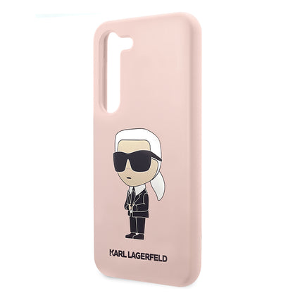 Custodia per Samsung Galaxy S23 S911, Karl Lagerfeld, Silicone Ikonik Karl, Rosa