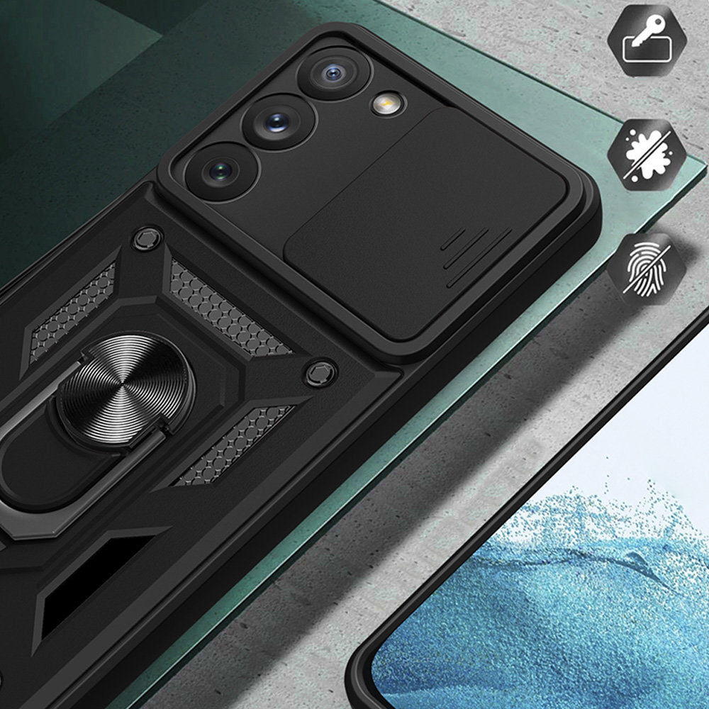Custodia per Samsung Galaxy S23 S911, Techsuit, CamShield, Nera