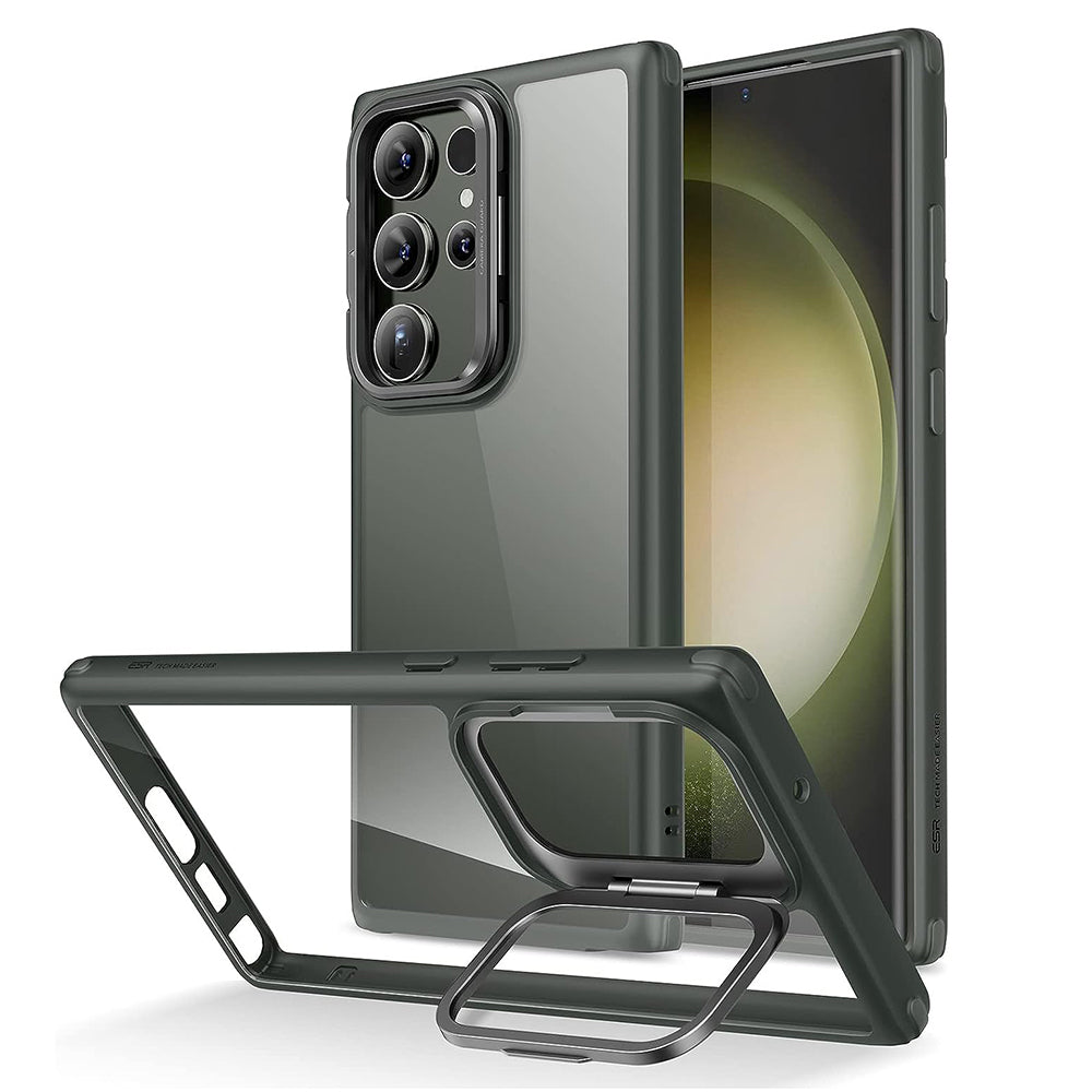 Custodia per Samsung Galaxy S23 Ultra S918, ESR, Classic Kickstand, Verde Trasparente