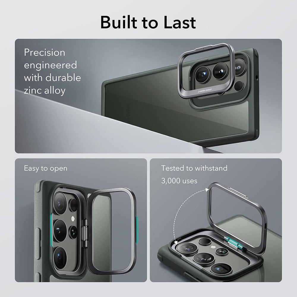 Custodia per Samsung Galaxy S23 Ultra S918, ESR, Classic Kickstand, Verde Trasparente