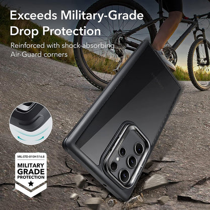 Custodia per Samsung Galaxy S23 Ultra S918, ESR, Shock Armor Kickstand, Nera Trasparente