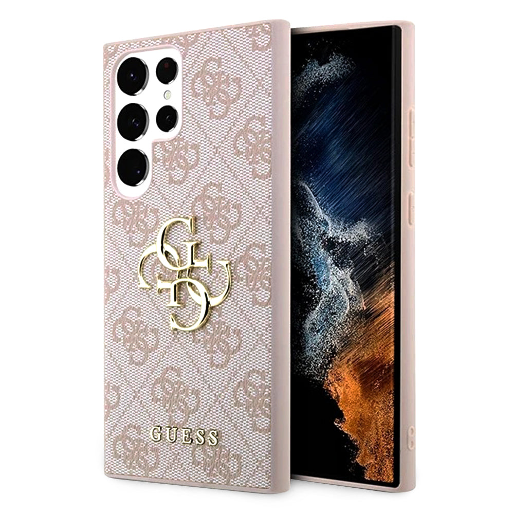 Custodia per Samsung Galaxy S23 Ultra S918, Guess, 4G Big Logo, Rosa